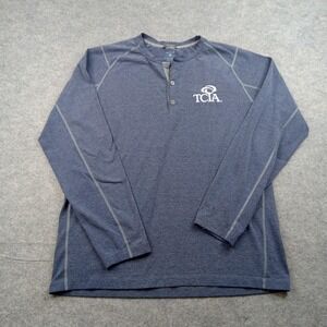 Arborwear Shirt Mens Large Blue TCIA Drirelease Henley Long Sleeve Performance